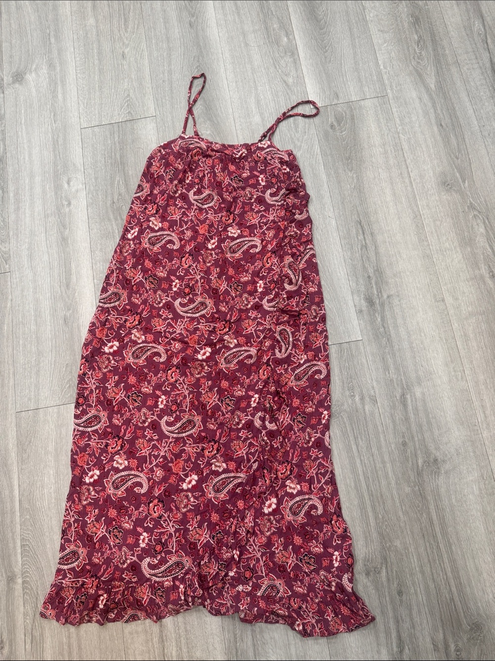 Knox Rose Red Paisley Maxi Dress with Ruffle Hem